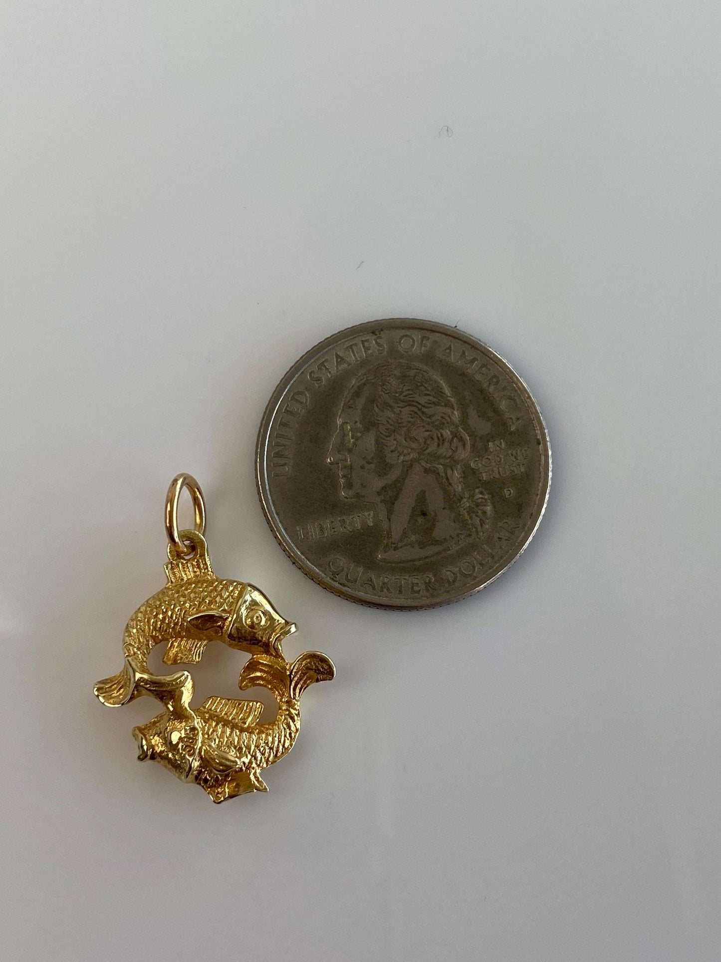 Vintage Solid 14k Yellow Gold Pisces Fish Charm