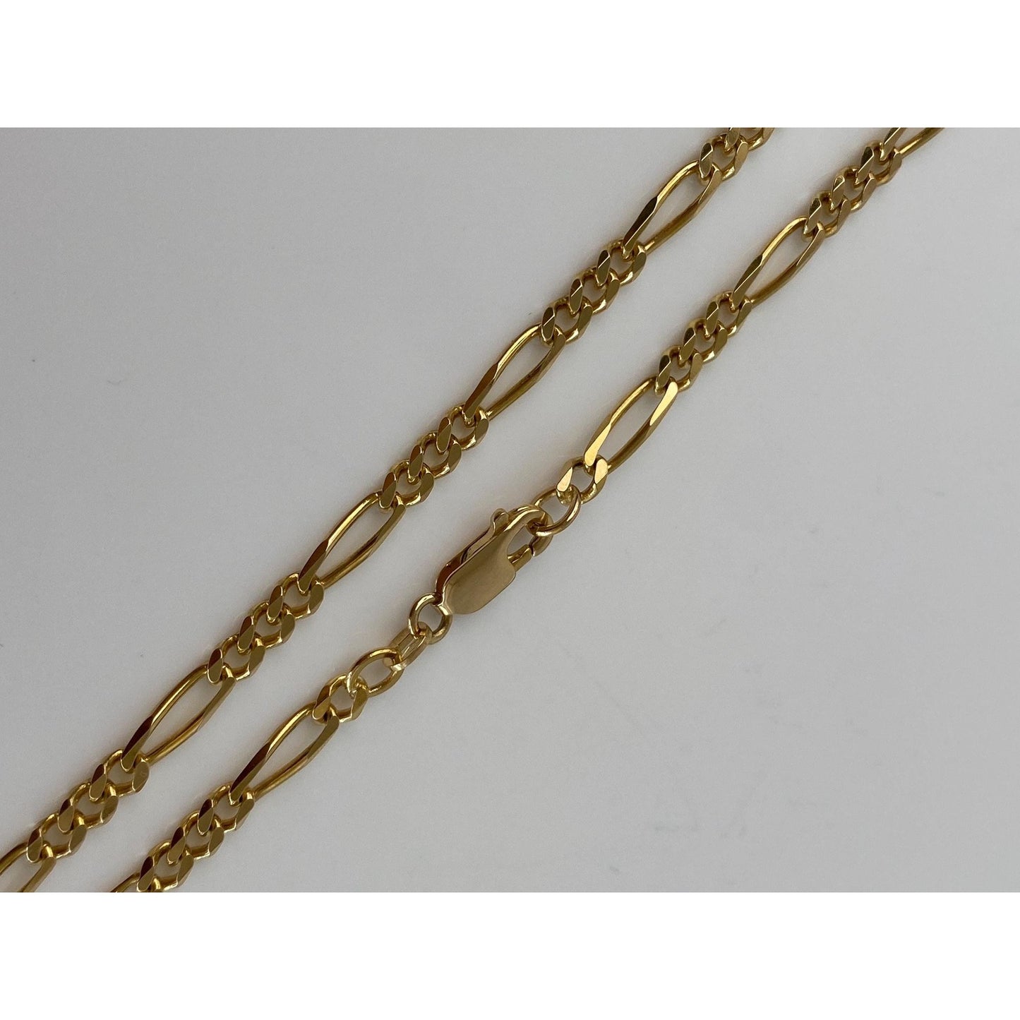 Vintage Solid 14k Yellow Gold Figaro Chain Necklace - 22 inches