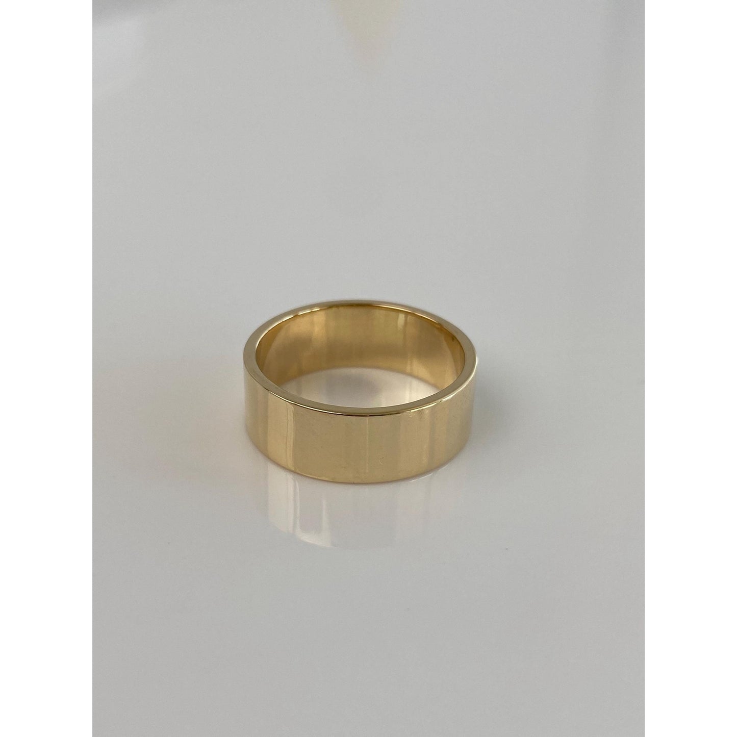 Vintage Solid 14k Yellow Gold Wide Ring Band - Size 7.75