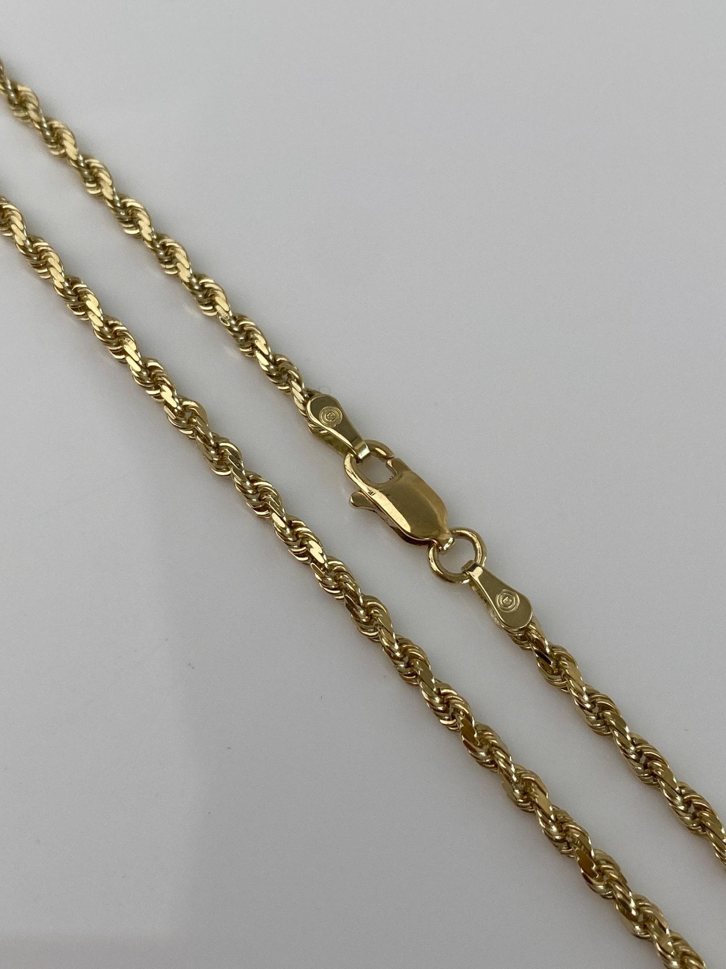 Vintage Solid 14k Yellow Gold Rope Chain Necklace - 16 inches