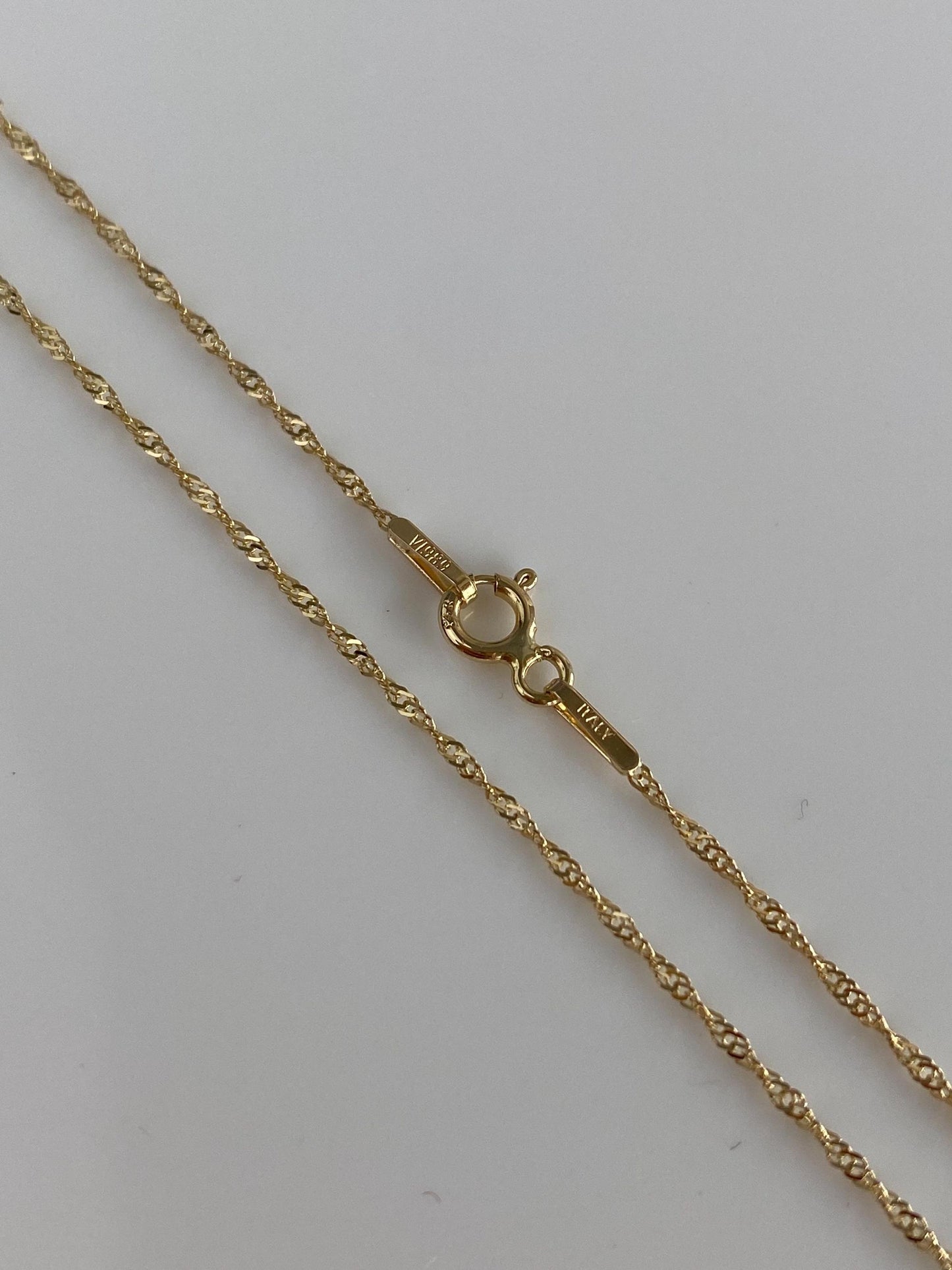 Vintage Solid 14k Yellow Gold Twist Chain Necklace - 16 inches