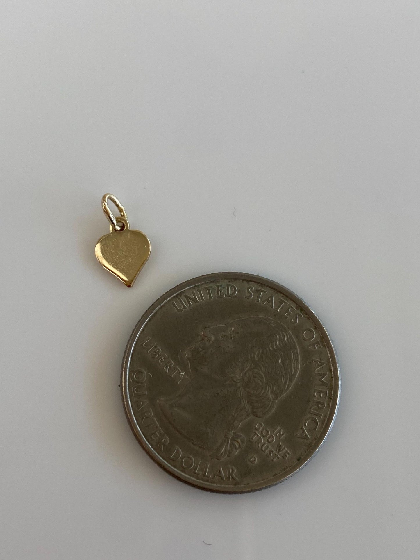 Vintage Solid 10k Yellow Gold Little Flat Heart Charm