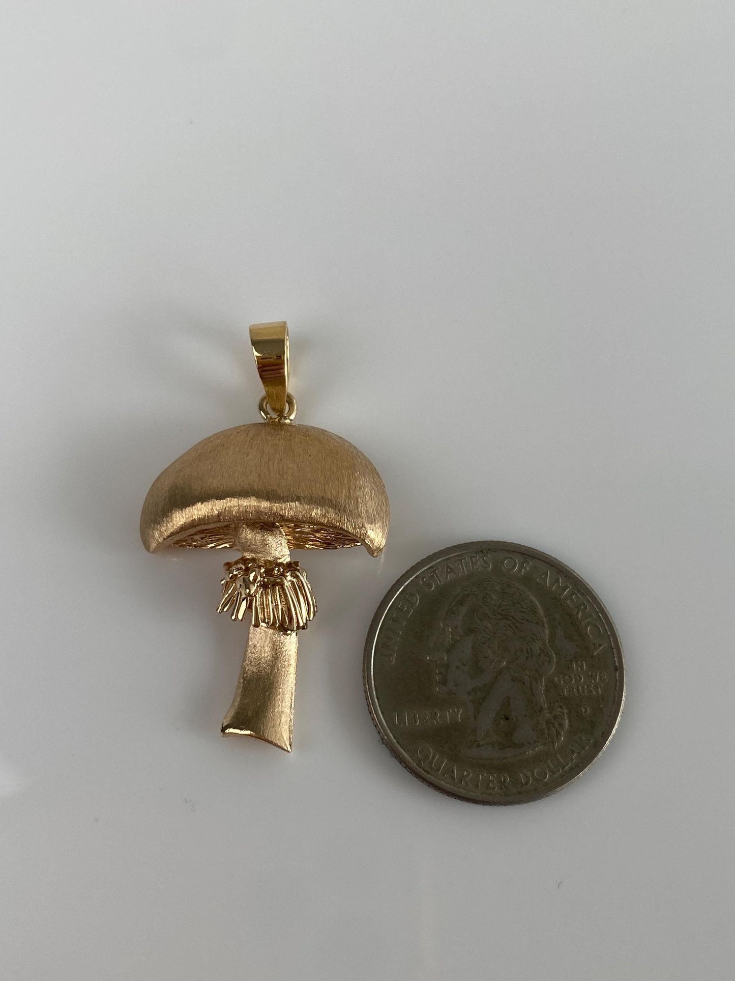 Vintage Solid 14k Yellow Gold Mushroom Pin Conversion Charm