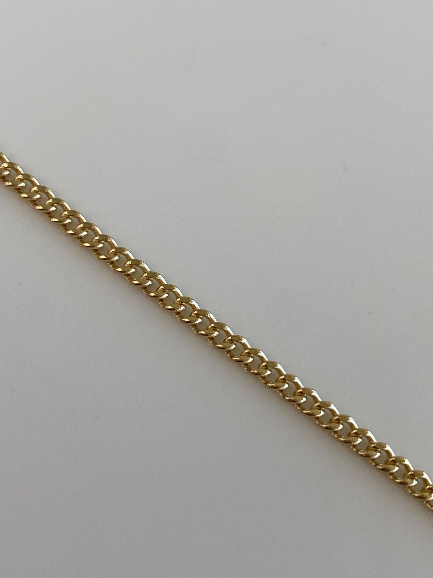 Vintage Solid 14k Yellow Gold Curb Chain Extender Chain - 4.5 inches