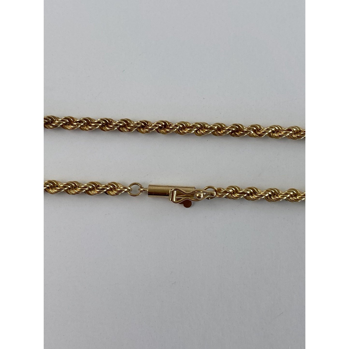 Vintage Solid 14k Yellow Gold Rope Chain Necklace - 18.25 inches