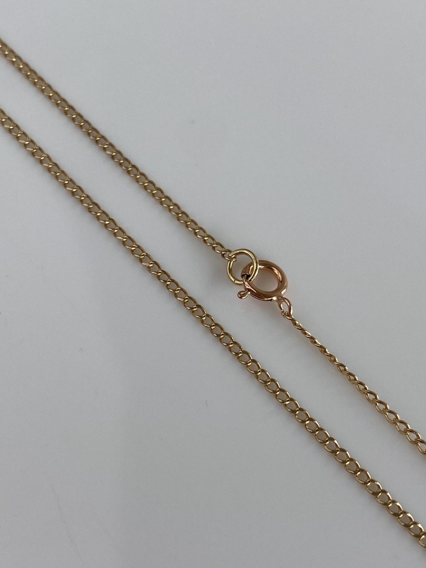 Vintage Solid 14k Yellow Gold Dainty Curb Chain Necklace - 19.5 inches
