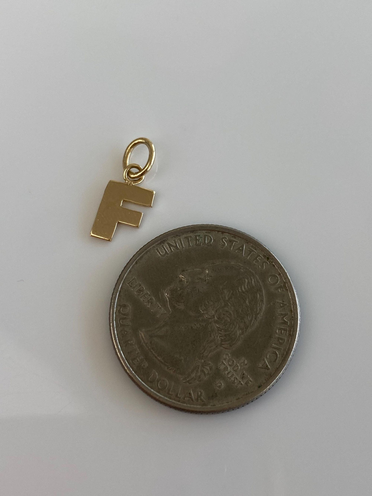 Solid 14k Yellow Gold Initial 'F' Charm