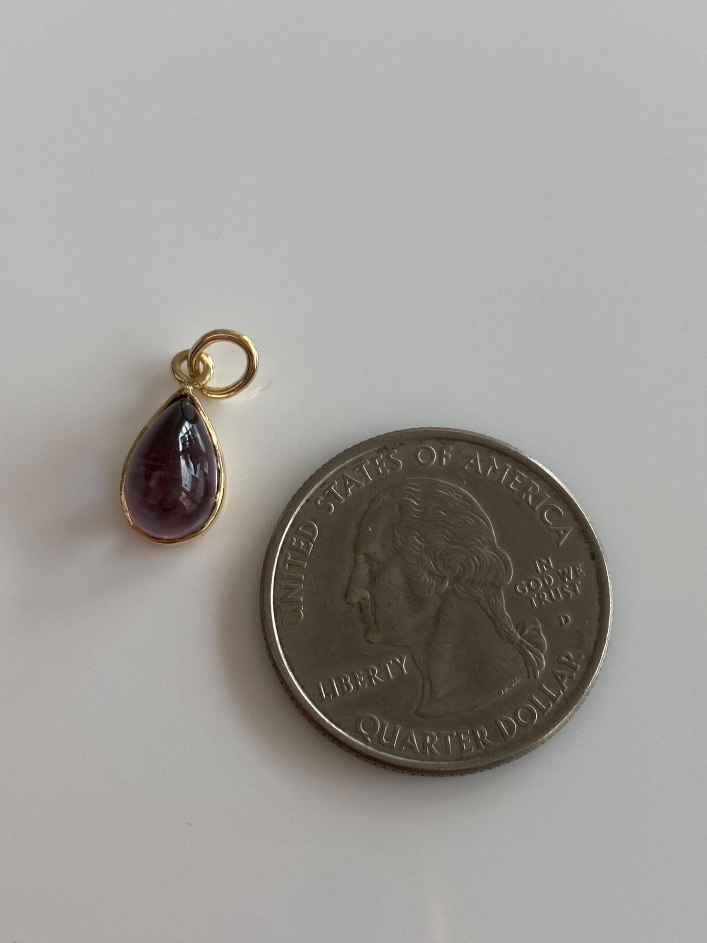 Vintage Solid 14k Yellow Gold Amethyst Teardrop Stick Pin Charm