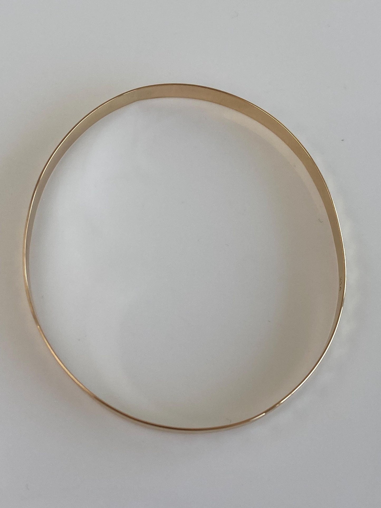 Vintage Solid 14k Yellow Gold Diamond Cut Bangle Bracelet - 8 1/4 Inches