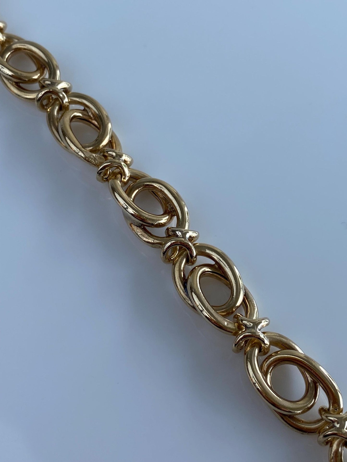Vintage Solid 14k Yellow Gold Chunky Fancy Link Bracelet - 7.75 inches