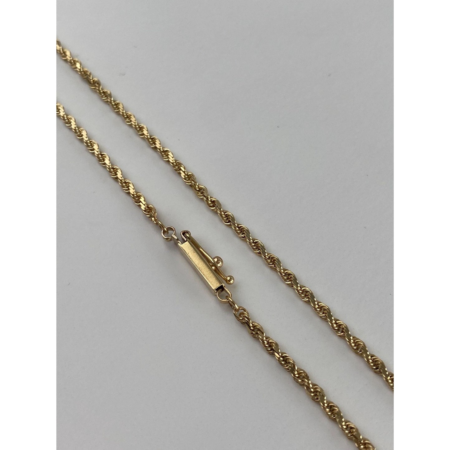 Vintage Solid 14k Yellow Gold Rope Chain Necklace - 20.5 inches