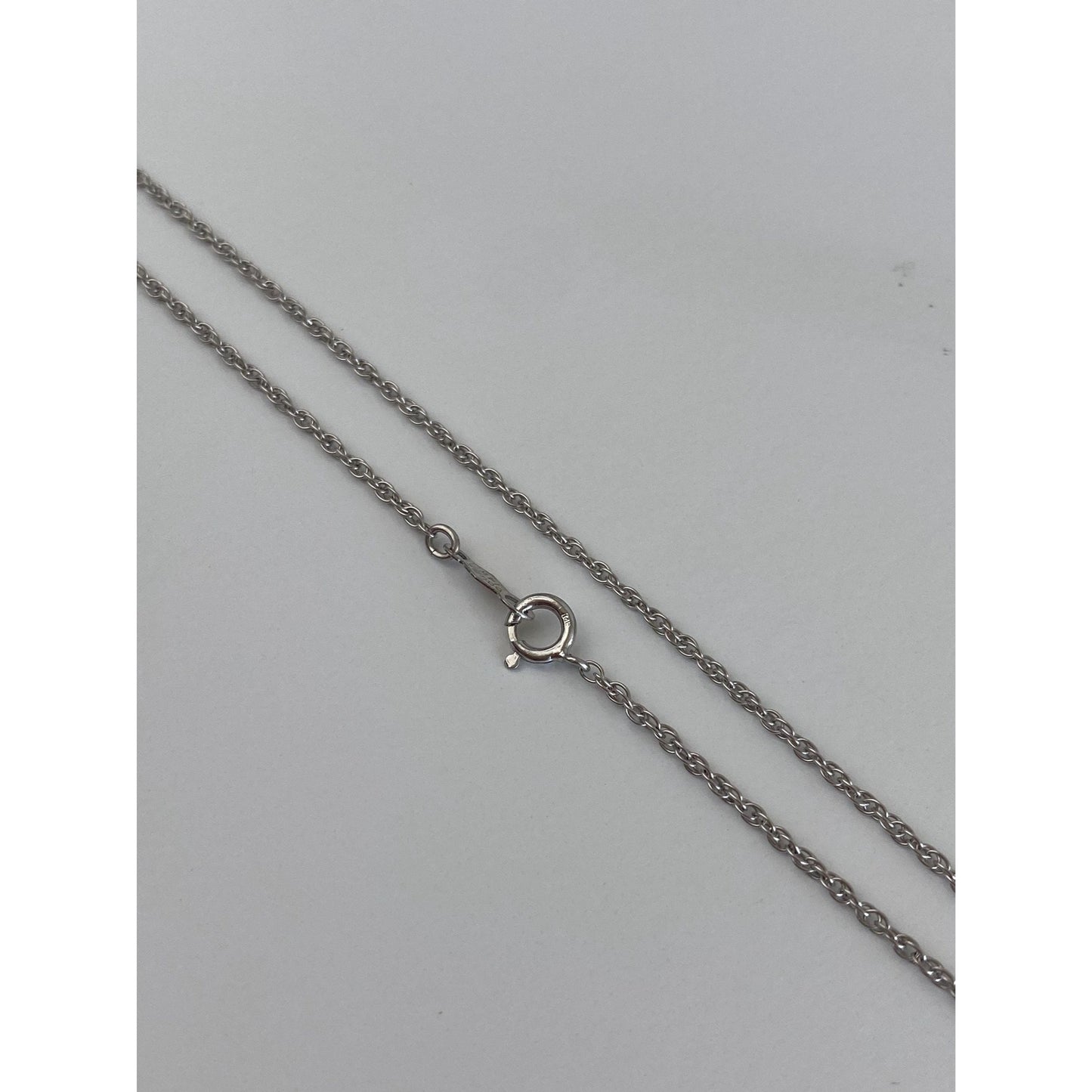 Vintage Solid 14k White Gold Chain Necklace - 15 inches