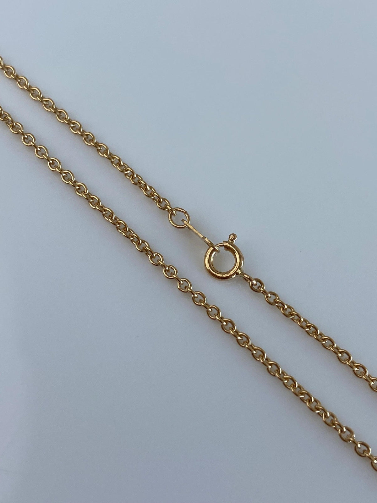 Vintage Solid 18k Yellow Gold Tight Rolo Chain Necklace - 18 inches