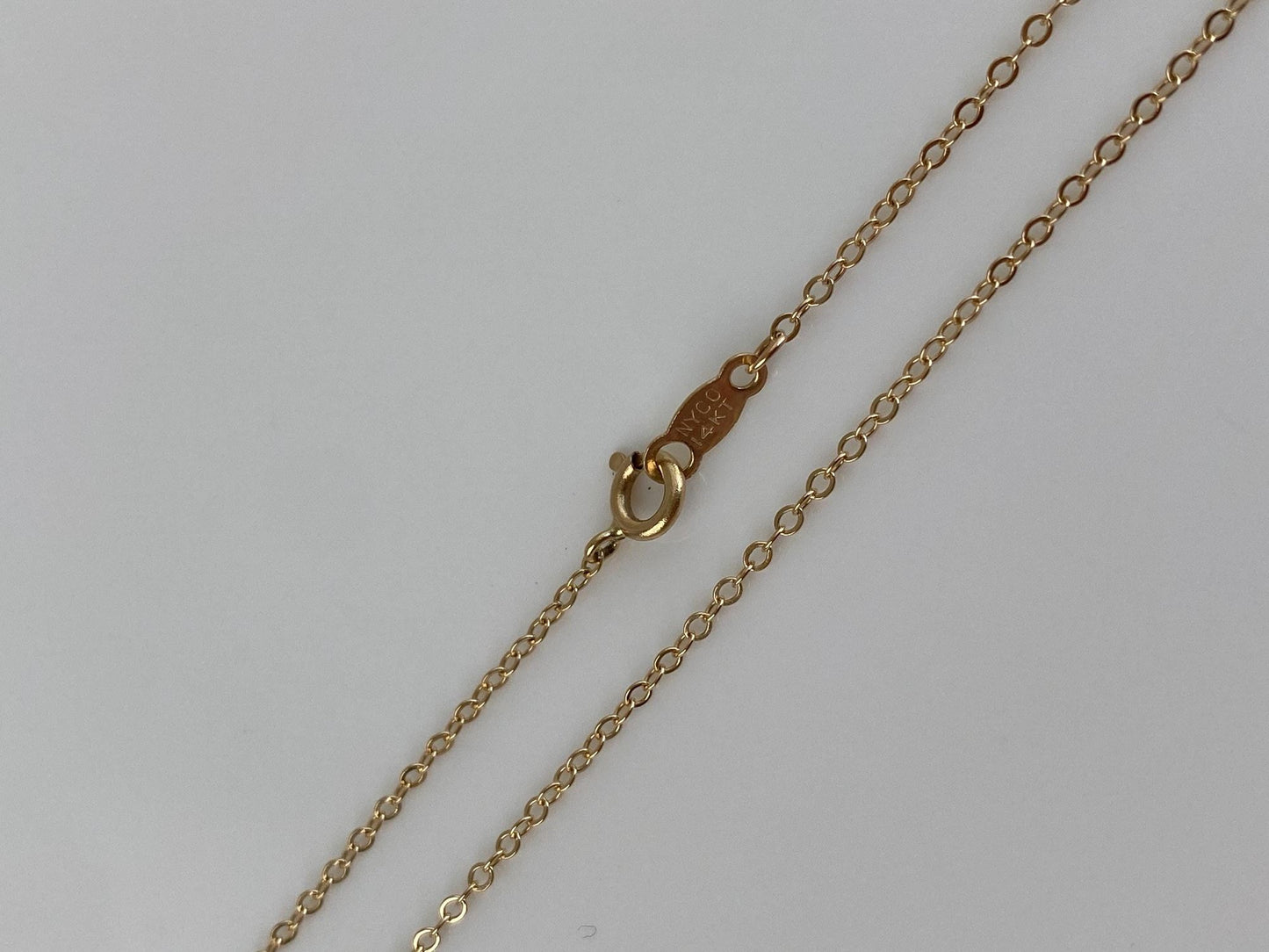 Vintage Solid 14k Yellow Gold Cable Link Chain Necklace - 16.5 inches