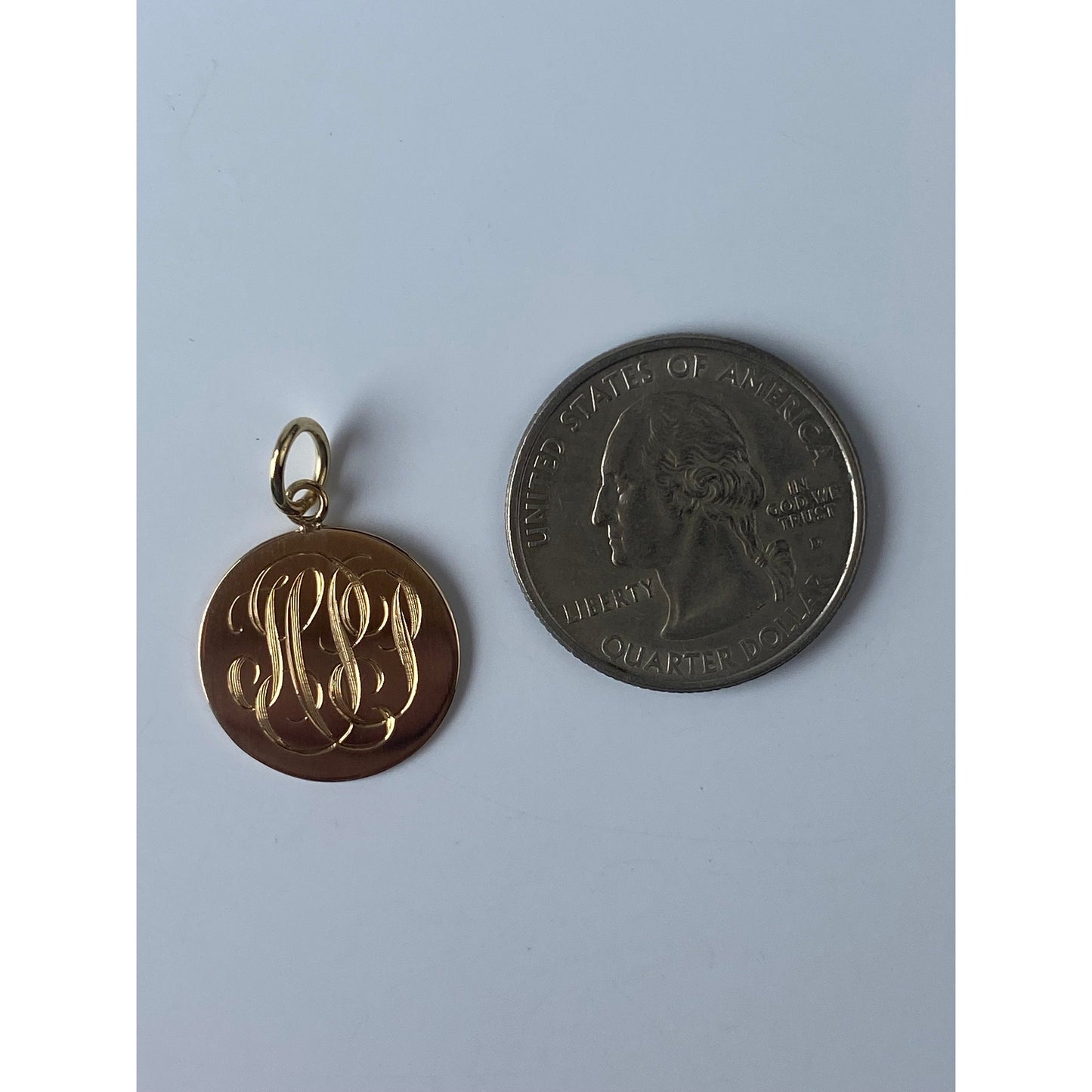 Solid 14k Yellow Gold Monogram Cufflink Conversion Charm