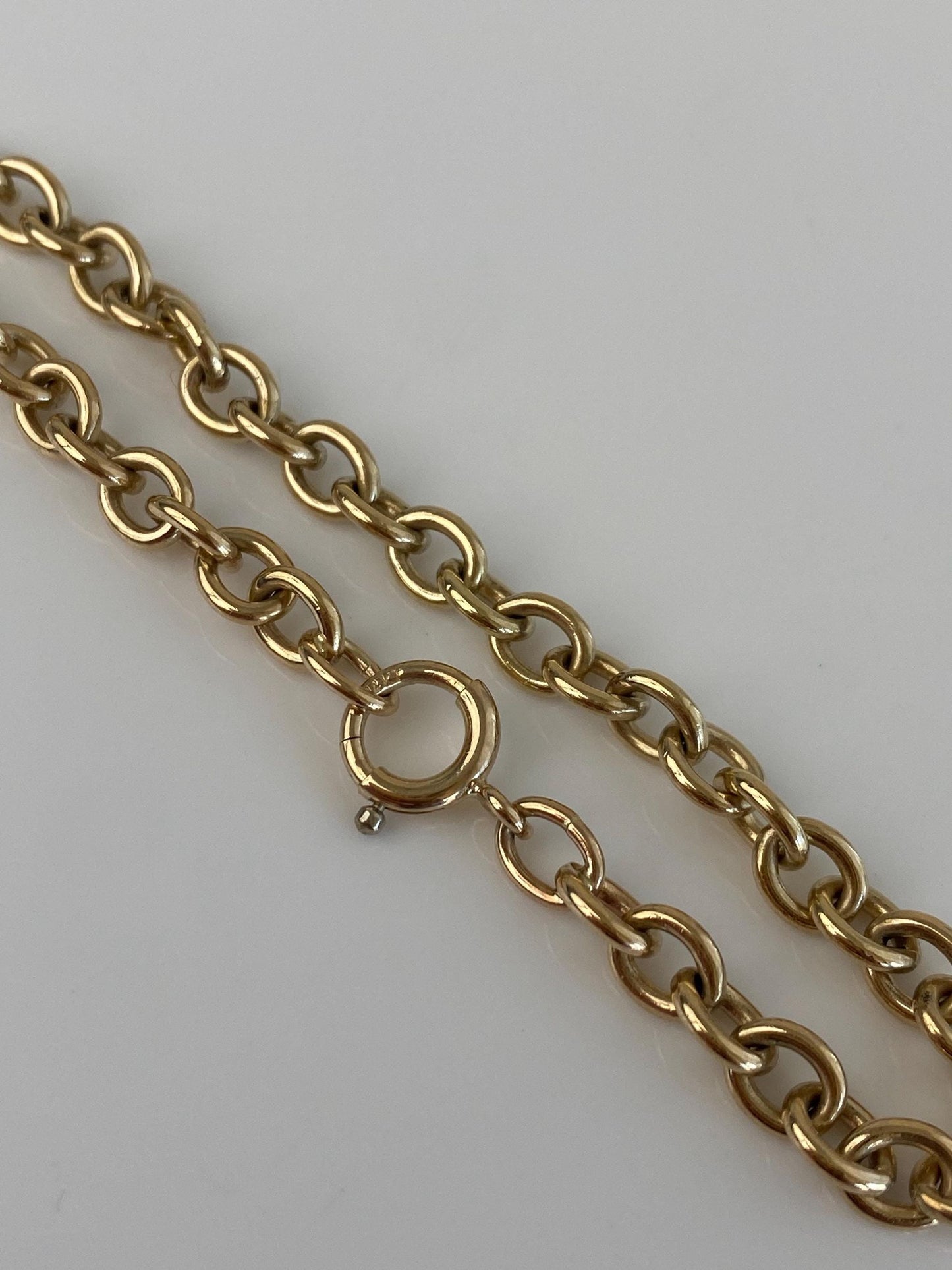 Vintage Solid 14k Yellow Gold Chunky Cable Chain Bracelet - 7.25 inches