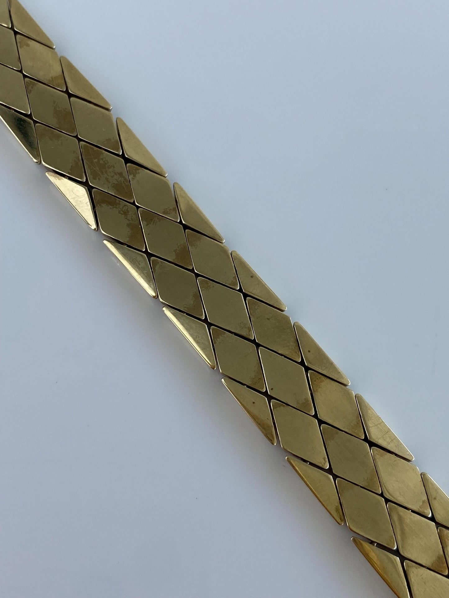 Vintage 8k Yellow Gold Chunky Textured Shiny Link Bracelet - 7.5 inches