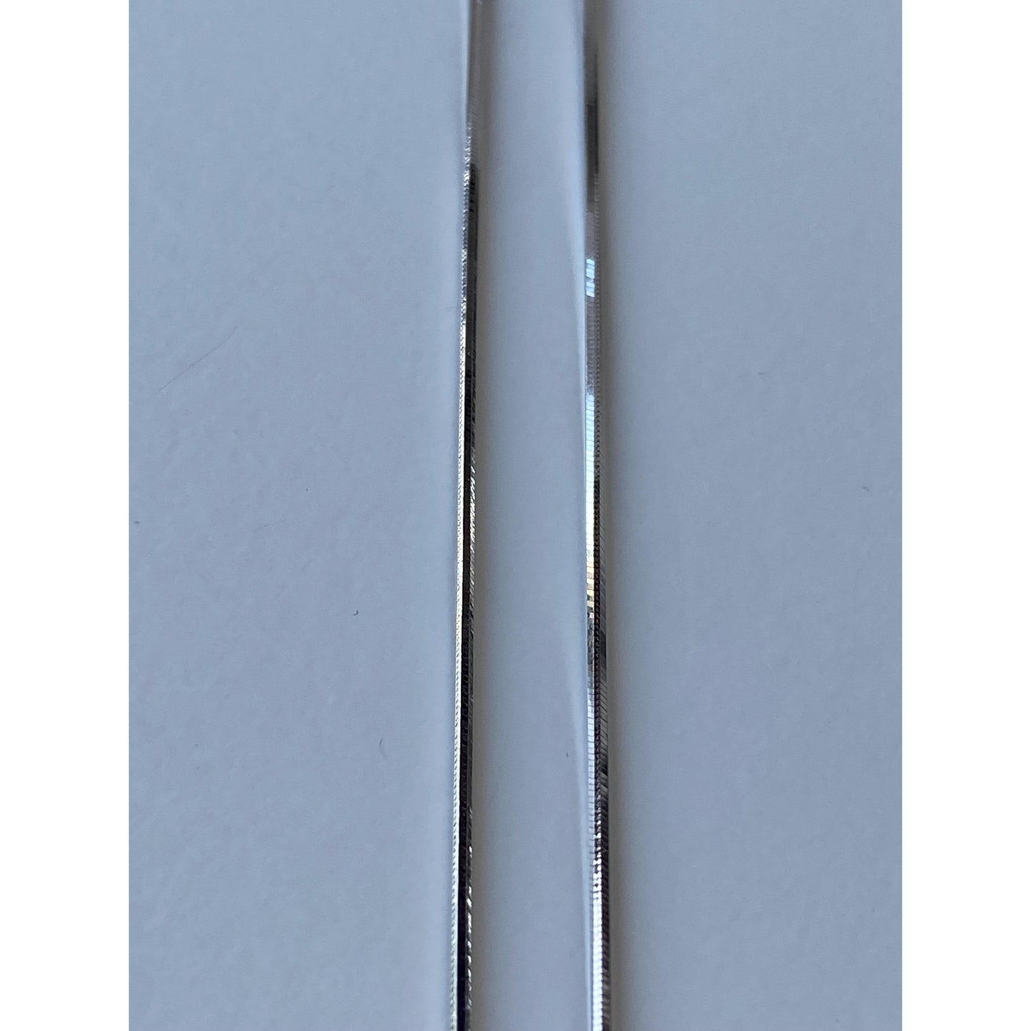 Vintage Solid 14k White Gold Square Snake Chain Necklace - 18 inches