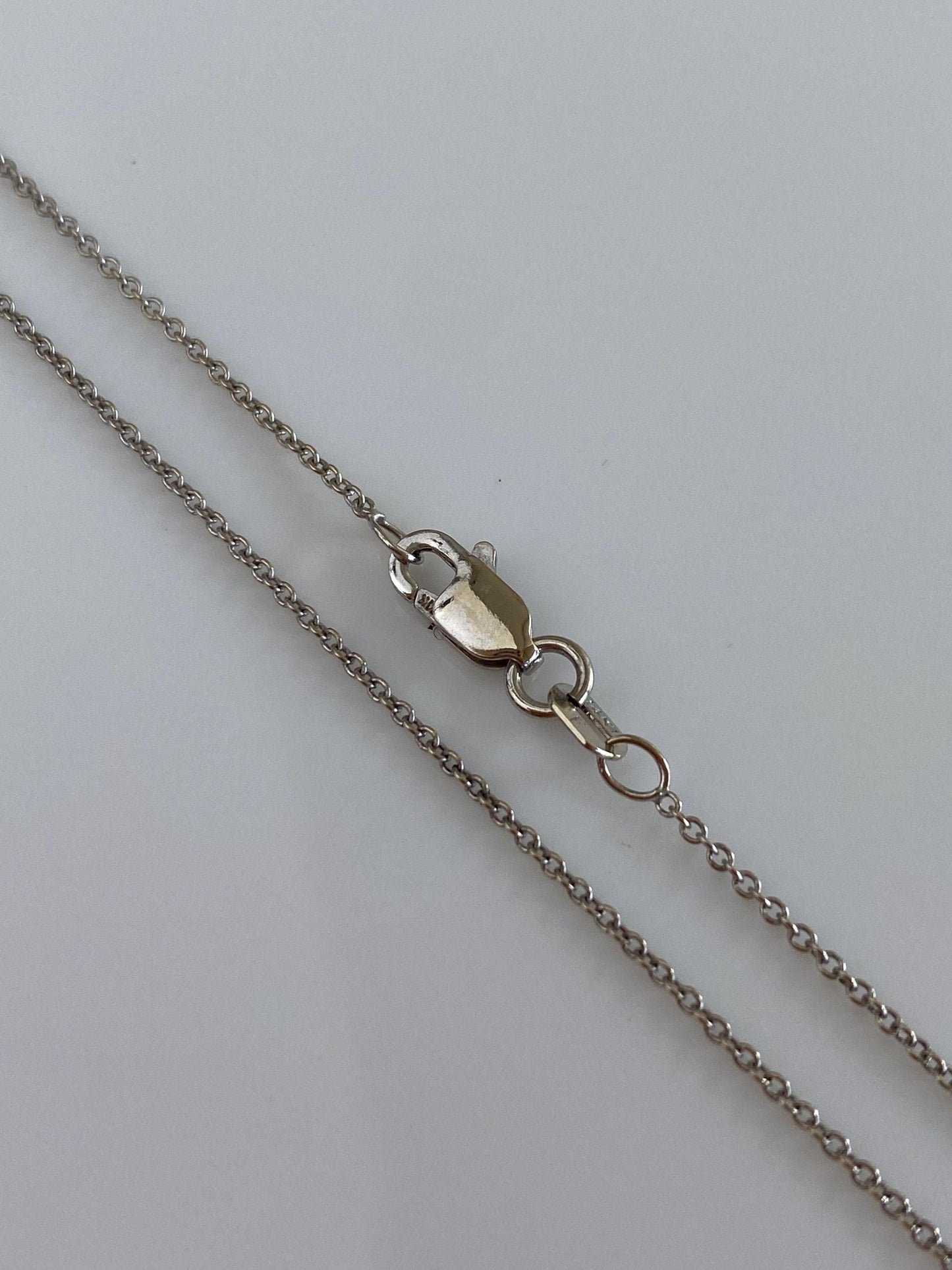 Solid 14k White Gold Tight Rolo Chain Necklace - 18 inches