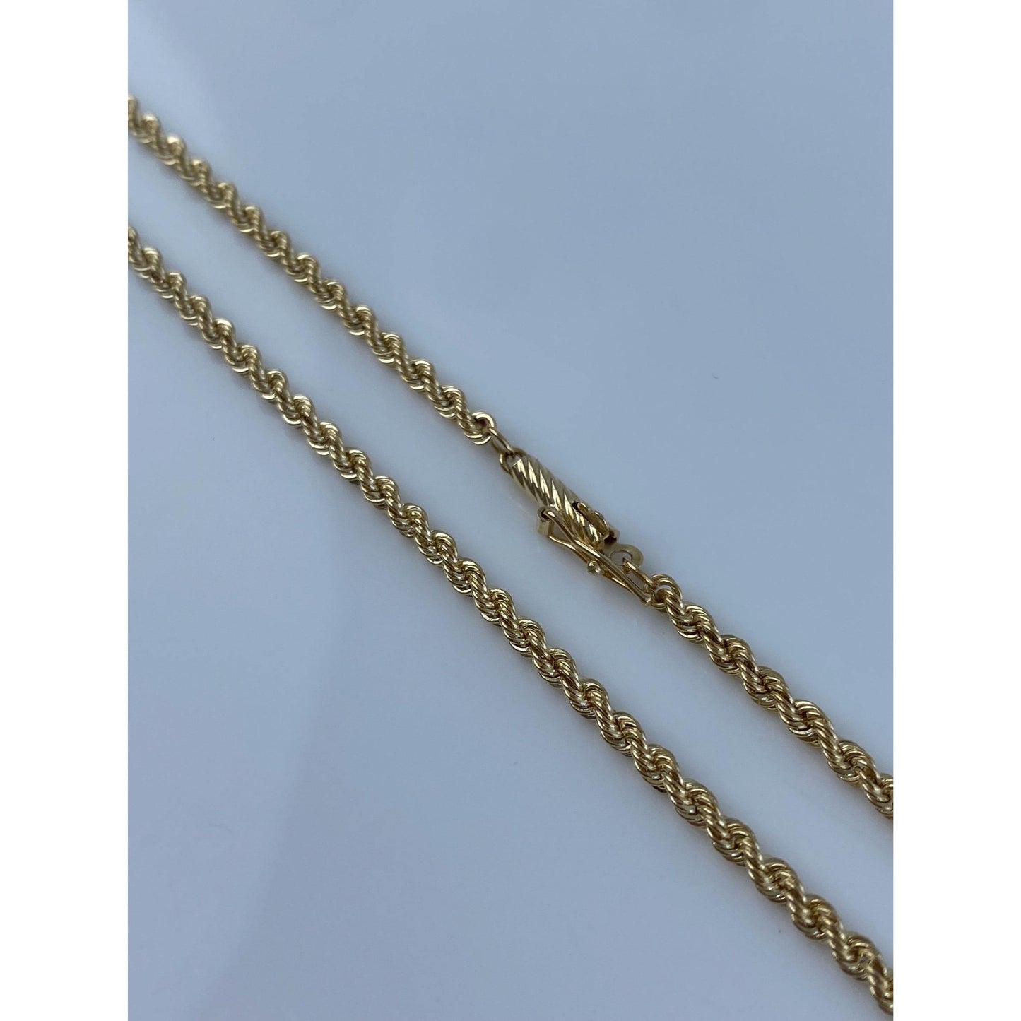 Vintage Solid 14k Yellow Gold Long Rope Chain Necklace - 24 inches