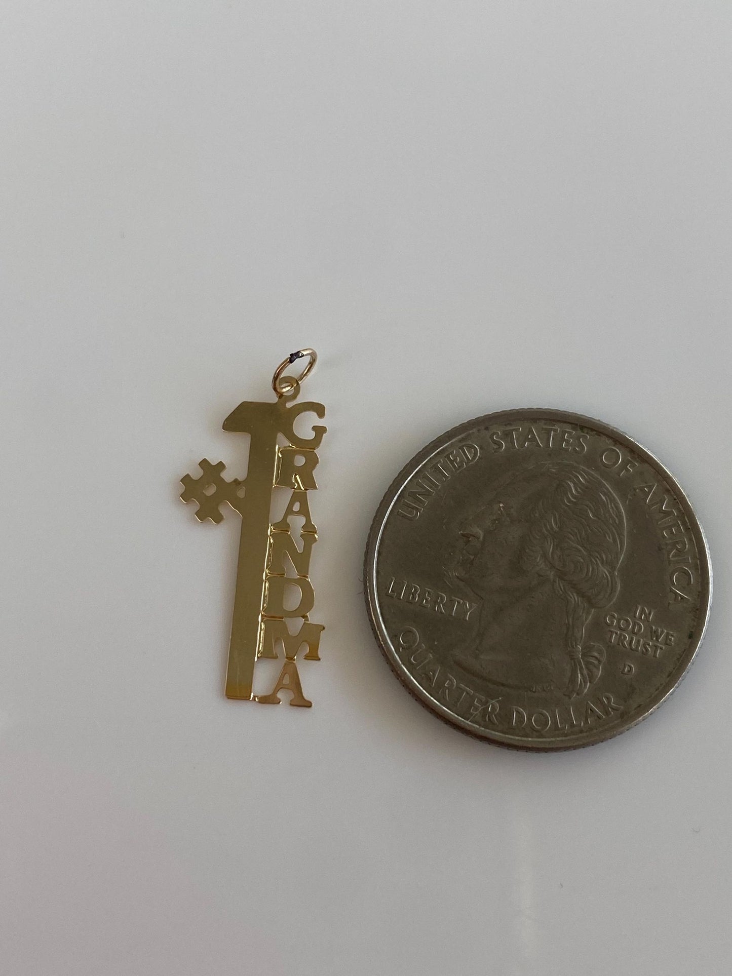 Vintage Solid 14k Yellow Gold #1 Grandma Charm
