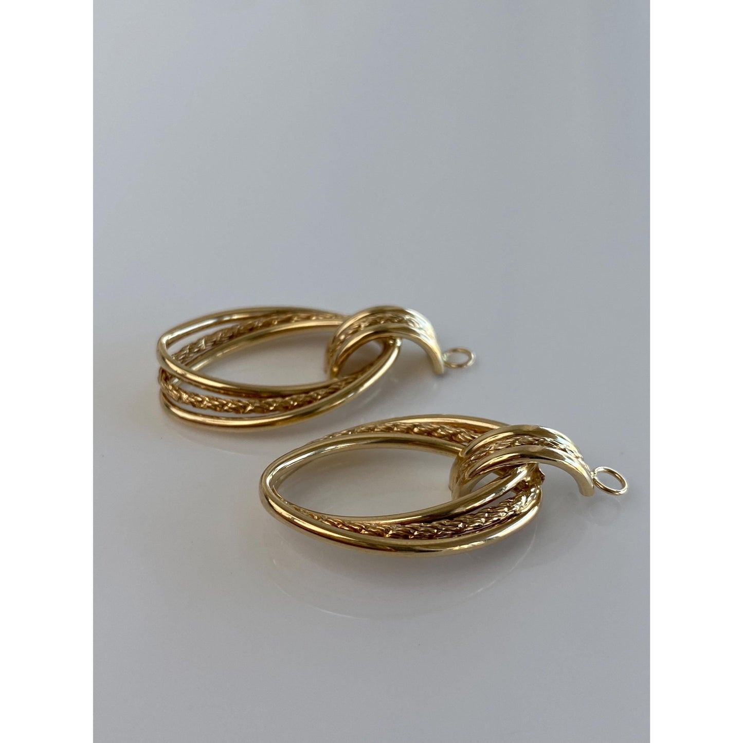 Vintage 14k Yellow Gold Layered Earring Jackets