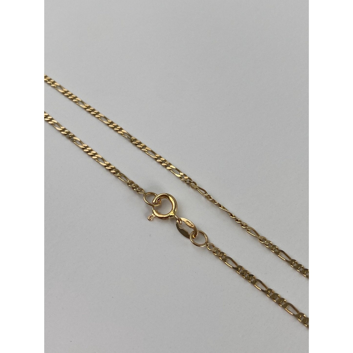 Vintage Solid 14k Yellow Gold Figaro Chain Necklace - 24.75 inches
