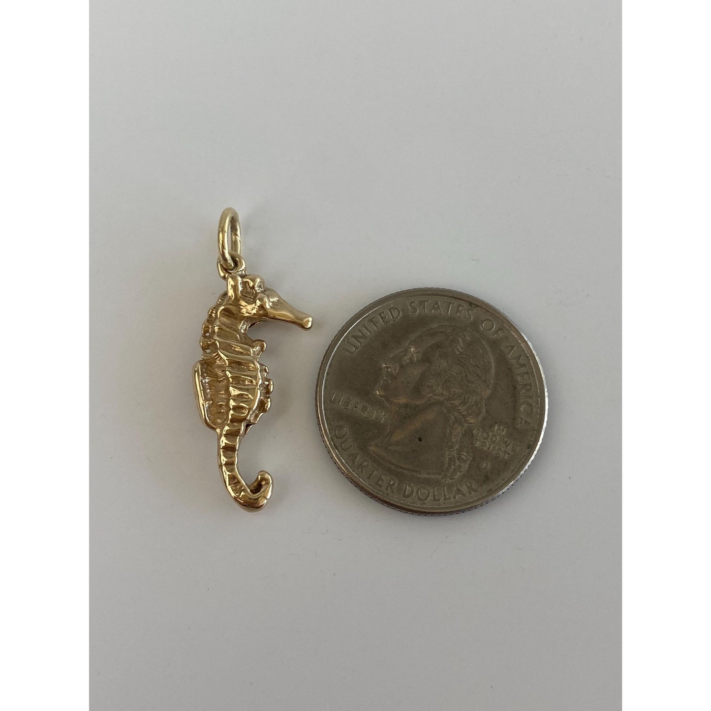 Vintage Solid 10k Yellow Gold Seahorse Charm