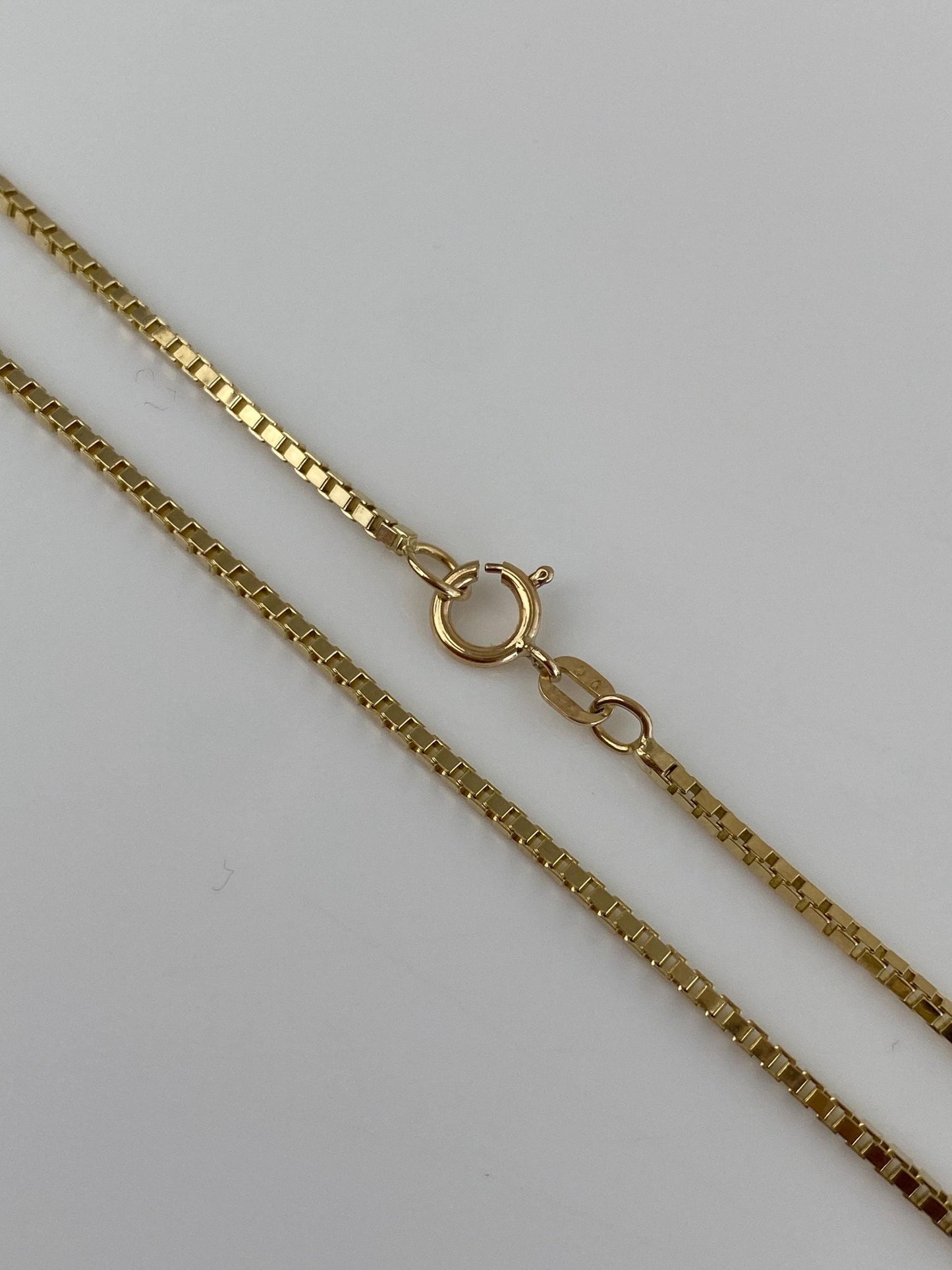 Vintage Solid 14k Yellow Gold Box Chain Necklace - 21.25 inches