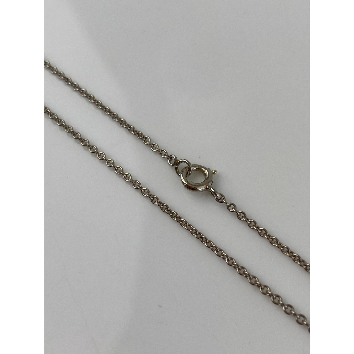 Vintage Solid 14k White Gold Rolo Chain Necklace - 25.75 inches