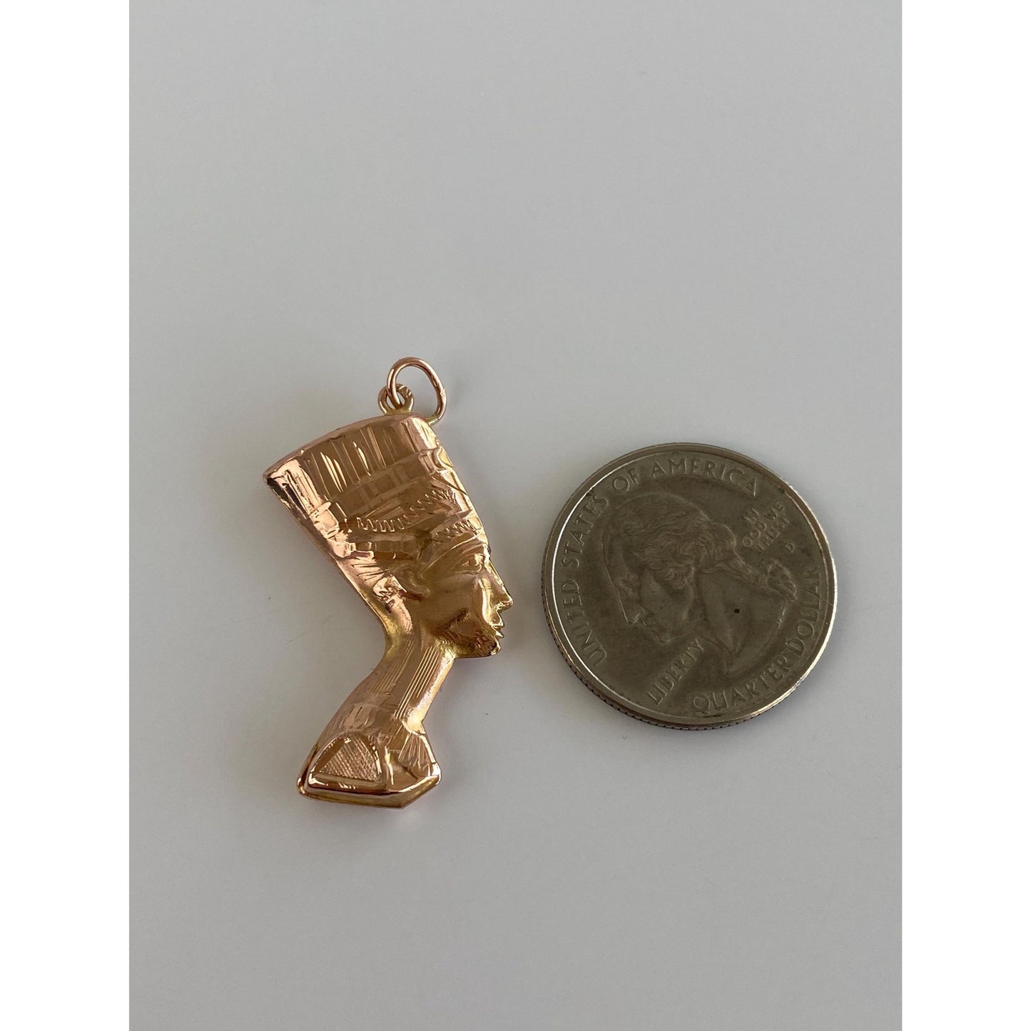 Vintage 14k Rose Gold Egyptian Nefertiti Charm