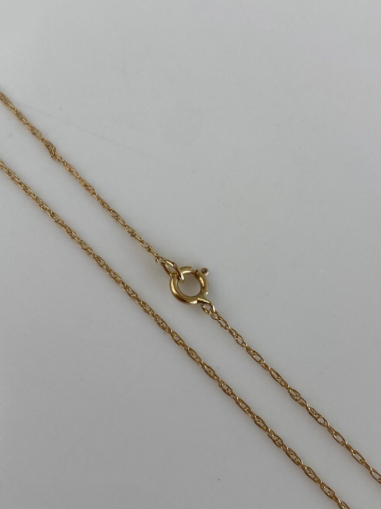Vintage Solid 14k Yellow Gold Dainty Chain Necklace - 18 inches