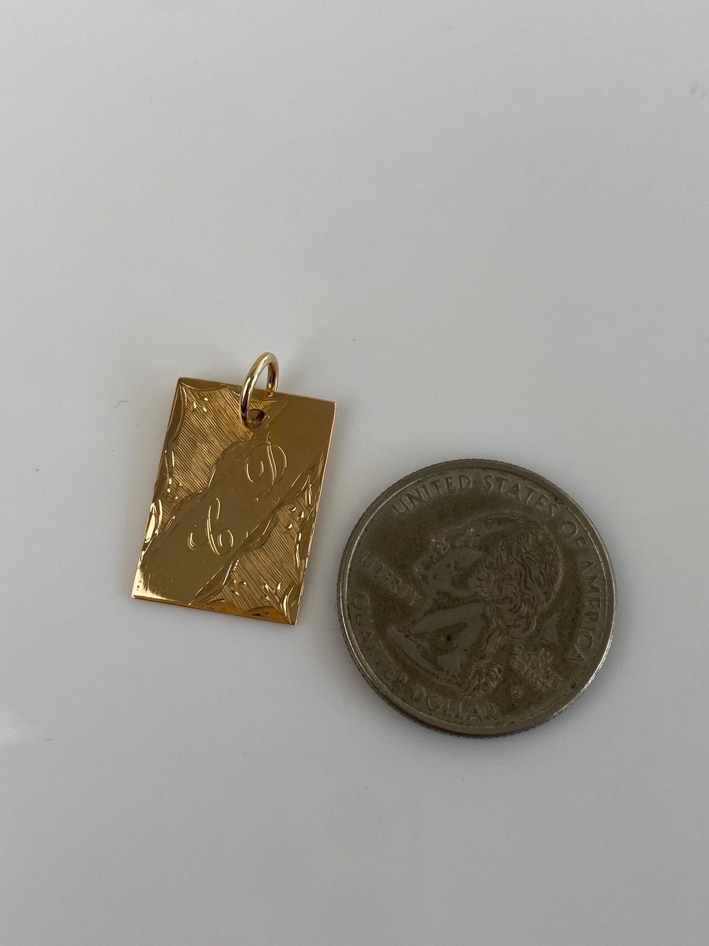 Vintage Solid 18k Yellow Gold Initials 'CD' Engraved Charm