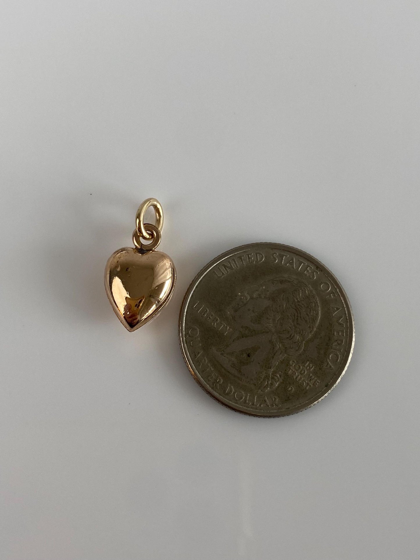 Vintage 10k Yellow Gold Puffy Heart Charm