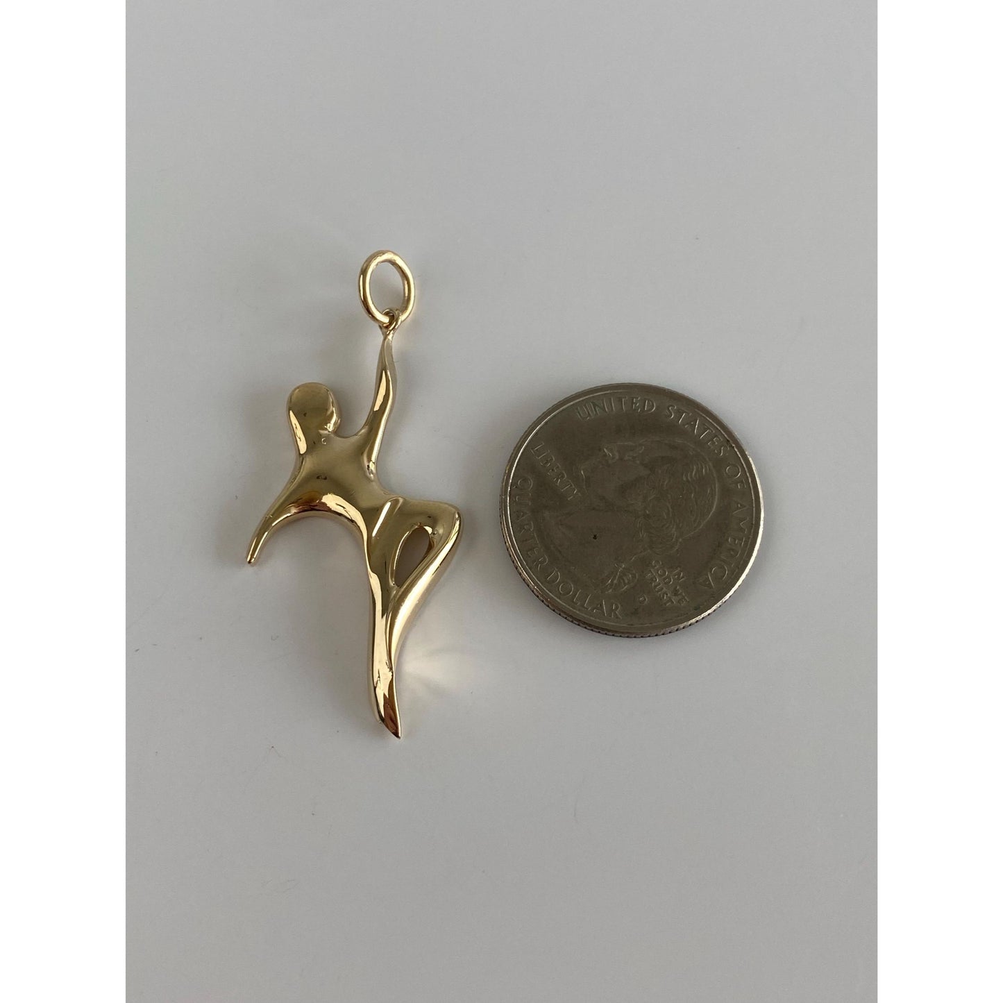Solid 14k Yellow Gold Abstract Person Charm