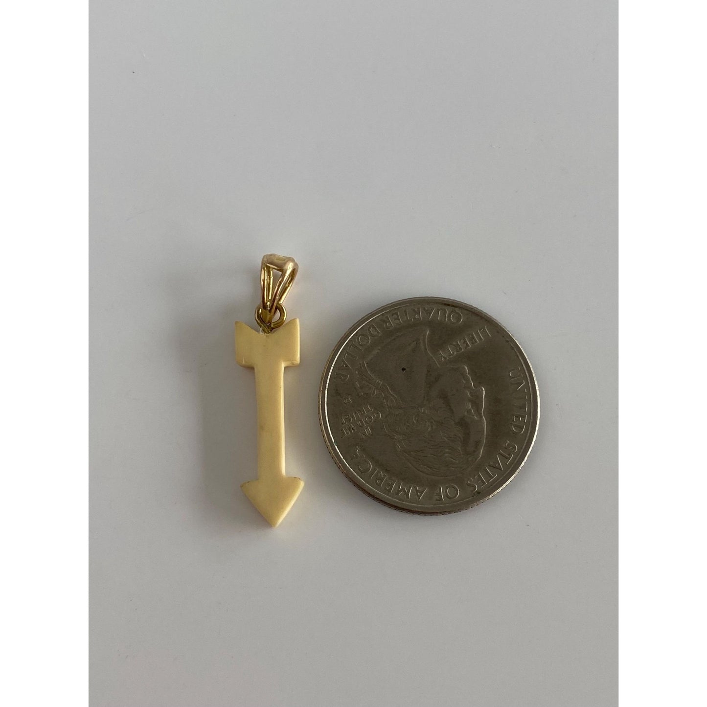 Vintage Solid 14k Yellow Gold Arrow Charm