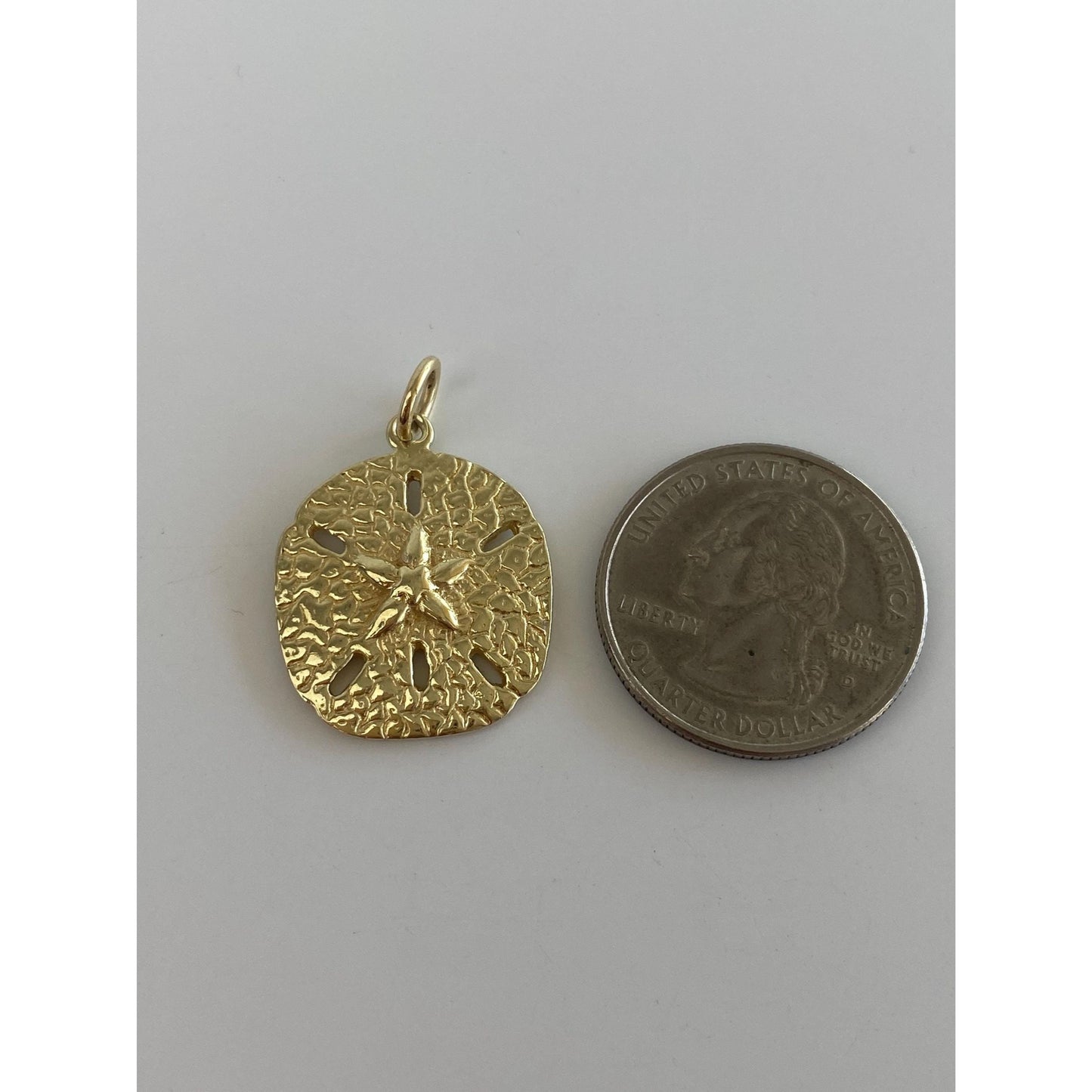 Vintage Solid 14k Yellow Gold Sand Dollar Charm