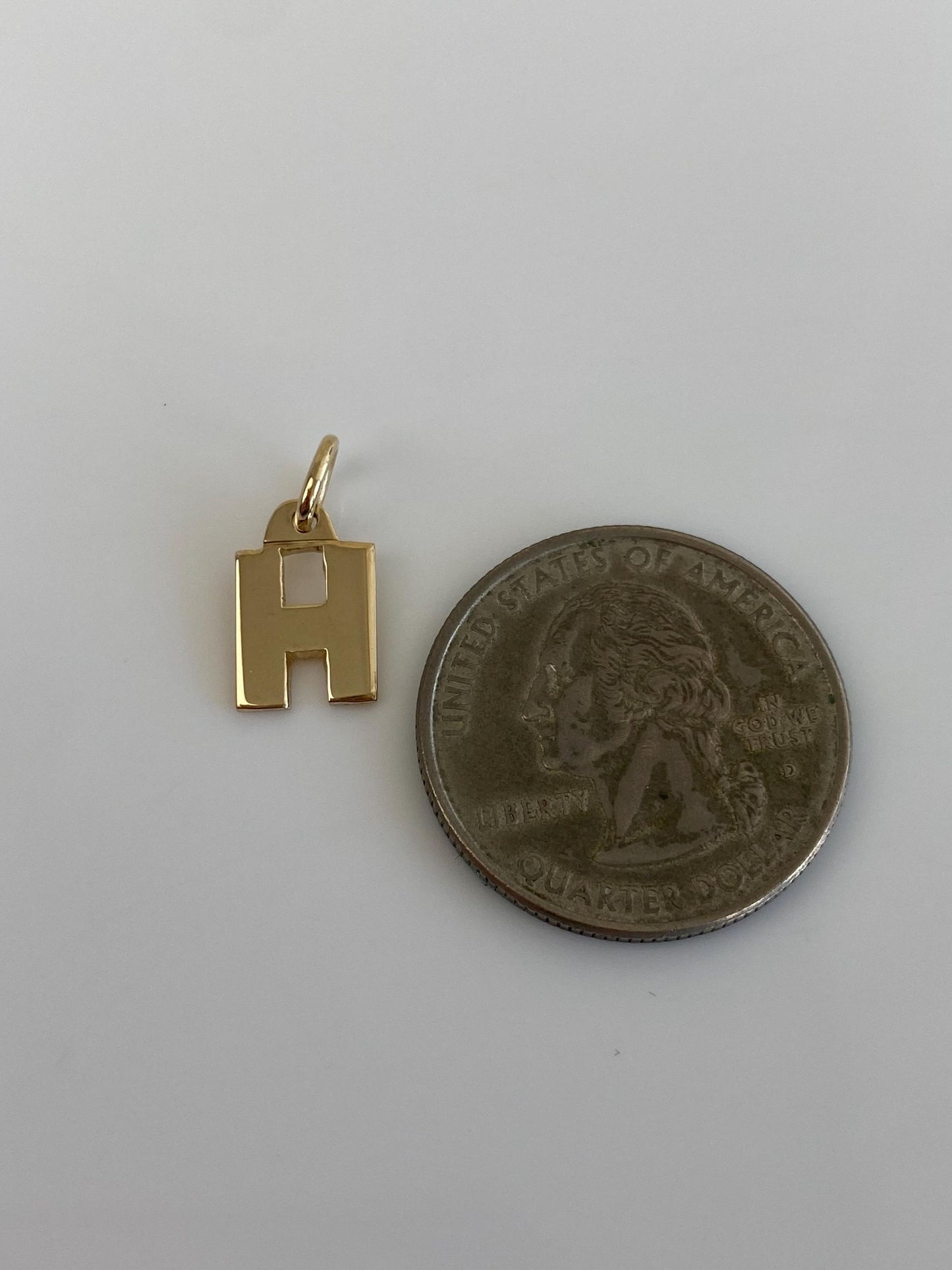 Vintage Solid 14k Yellow Gold Initial "H" Charm