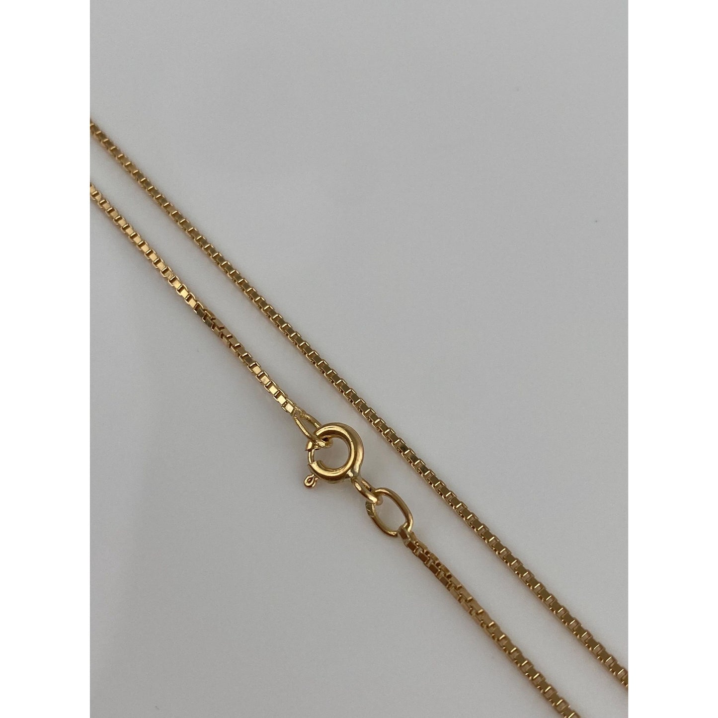 Vintage Solid 18k Yellow Gold Box Chain Necklace - 23.75 inches