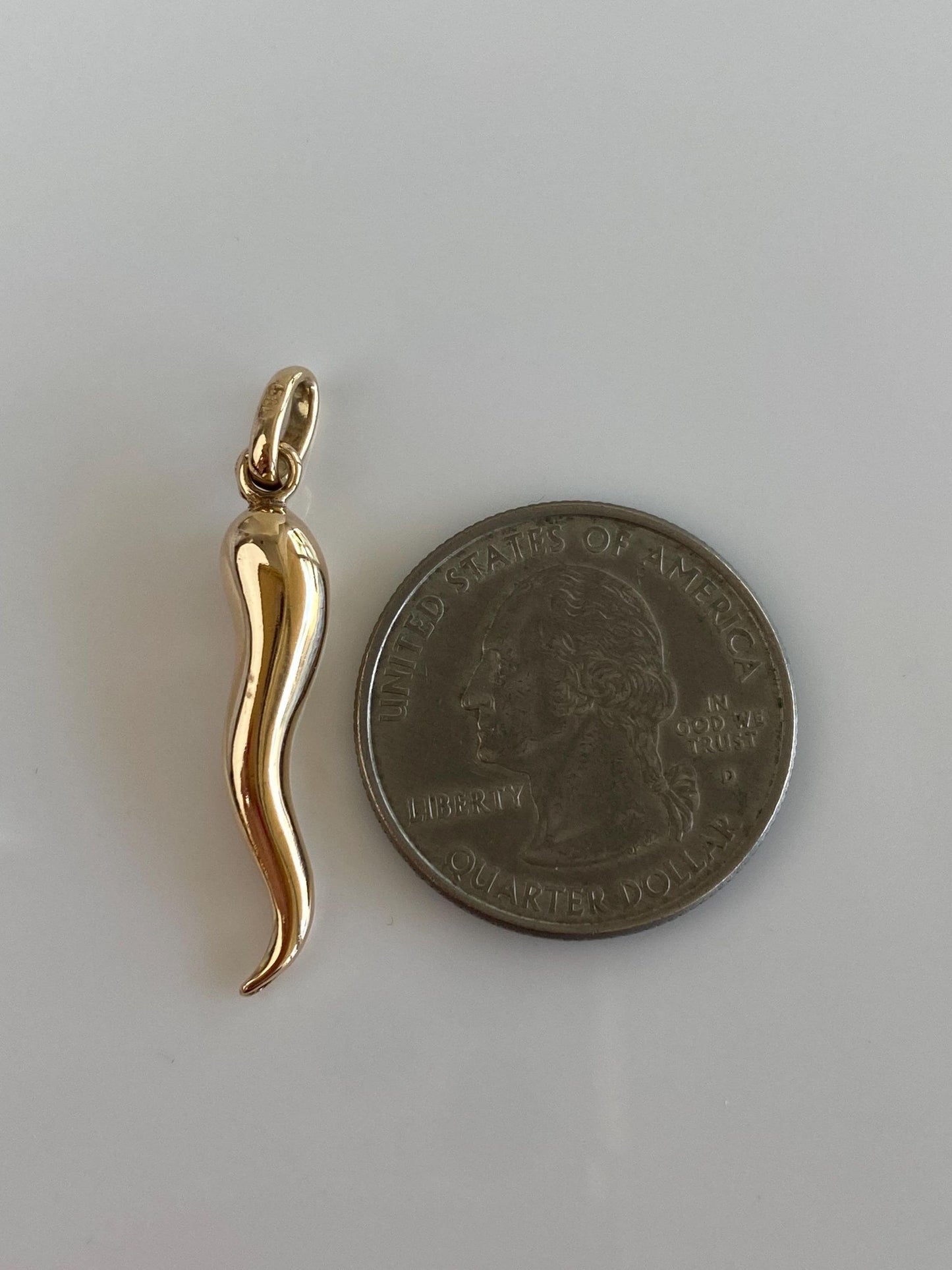 Vintage 14k Yellow Gold Italian Horn Charm