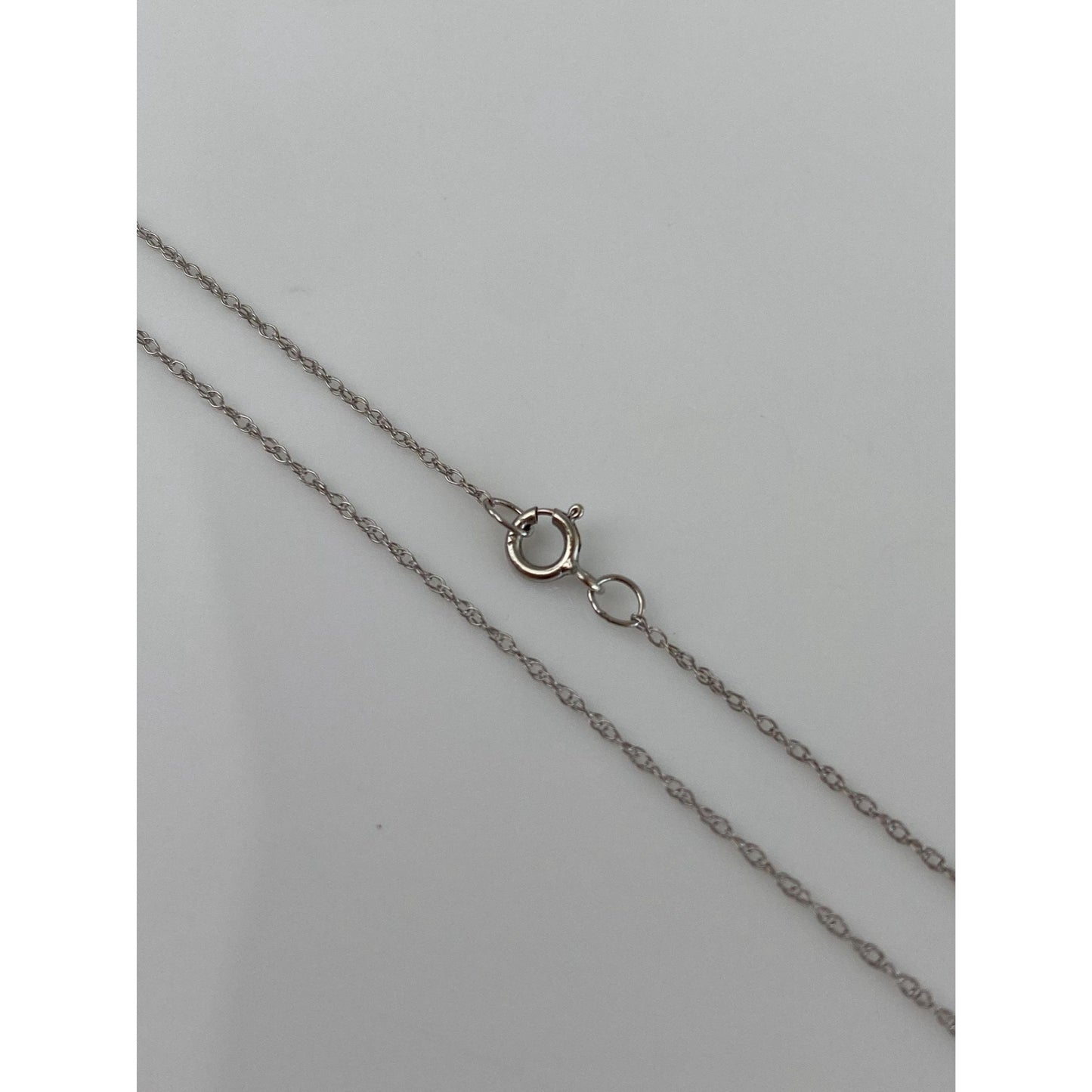 Vintage Solid 14k White Gold Dainty Chain Necklace - 18.25 inches