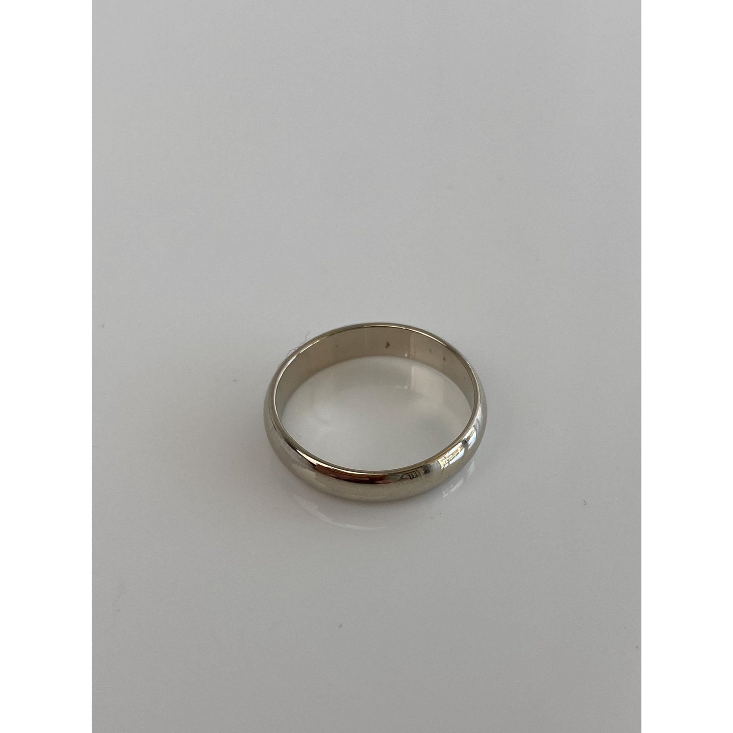 Vintage Solid 14k White Gold Ring Band - Size 5.75