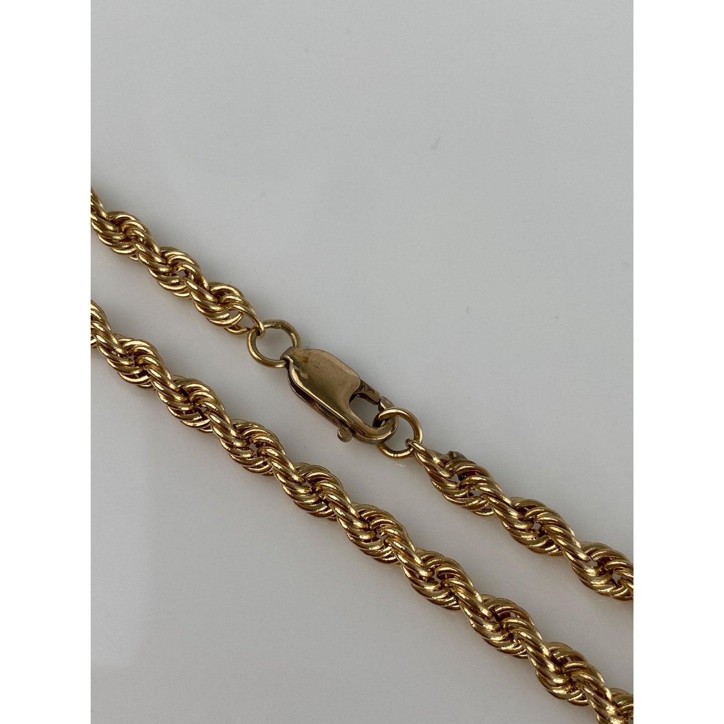Vintage 14k Yellow Gold Rope Chain Necklace - 21.75 inches