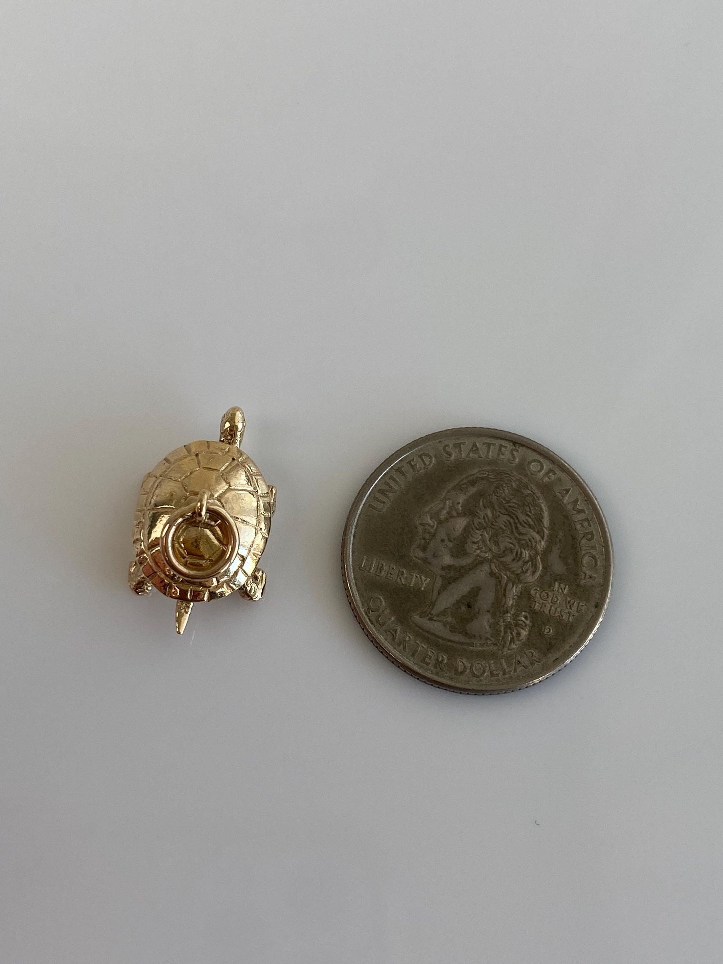 Vintage 10k Yellow Gold Articulated Turtle Charm