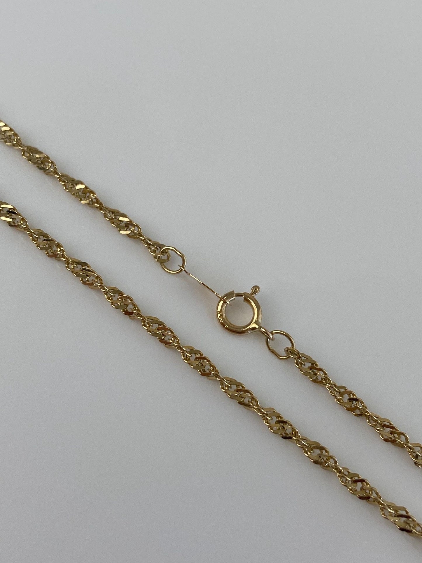 Vintage Solid 14k Yellow Gold Twist Chain Necklace - 18 inches