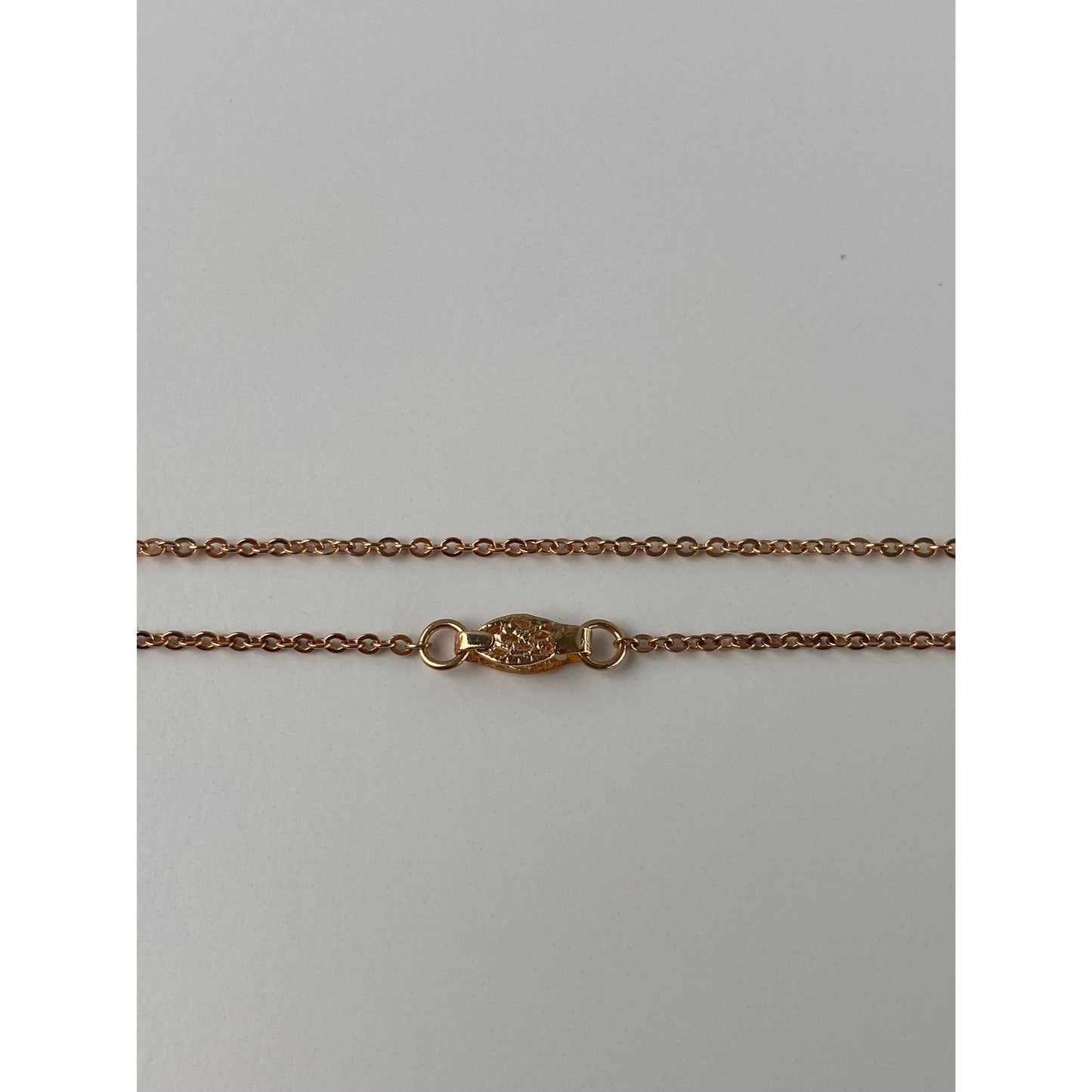 Vintage Solid 10k Rose Gold Cable Chain Necklace - 18 inches