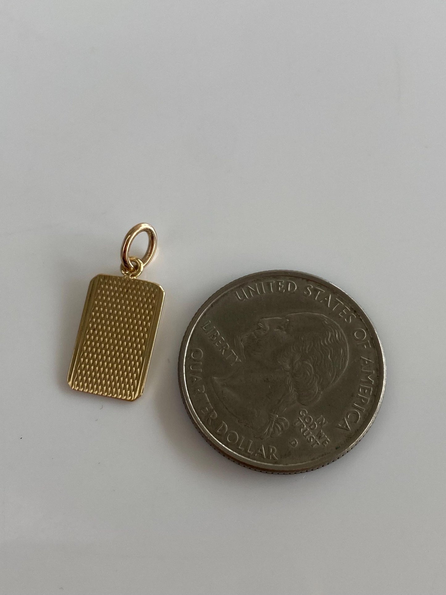 Vintage Solid 9k Yellow Gold Pattern Cufflink Conversion Charm