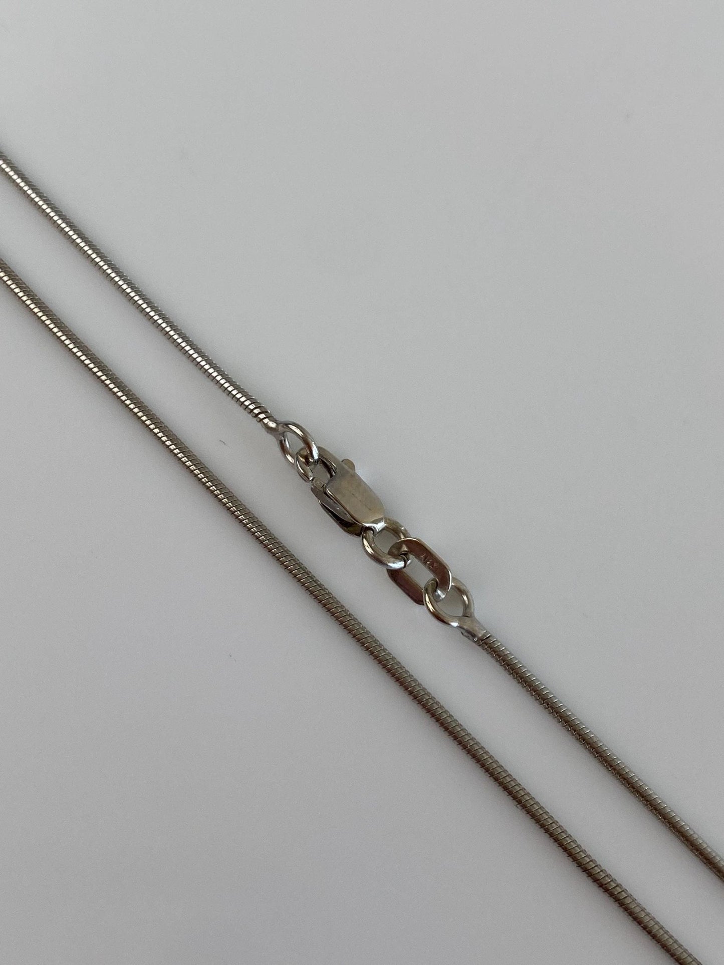 Vintage Solid 14k White Gold Snake Chain Necklace - 20 inches