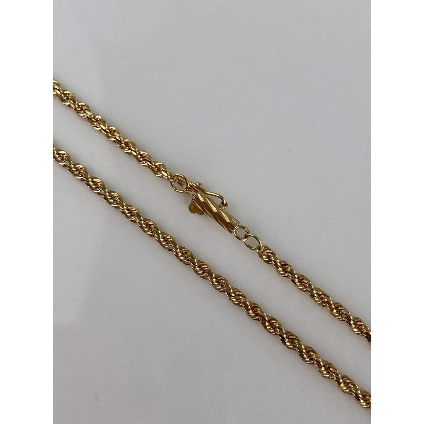 Vintage Solid 14k Yellow Gold Rope Chain Necklace - 19.75 inches