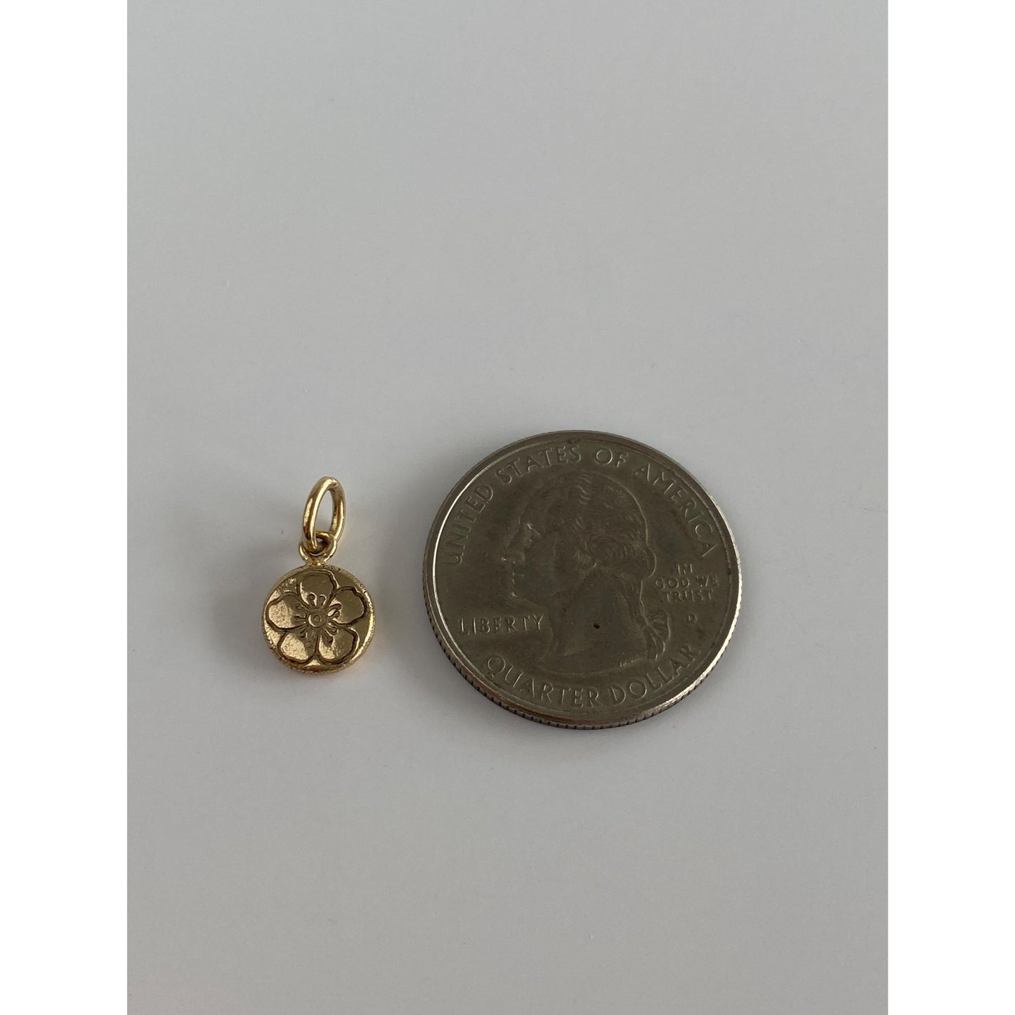 Solid 14k Yellow Gold Handmade Hawthorn Flower Charm